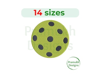 Pickleball Embroidery Design (1–7.5 inch) – Mini Pickleball, Sports, Machine Embroidery, Instant Download Digital File
