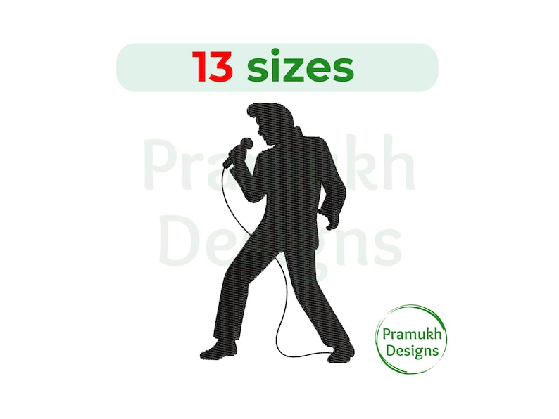 Singer Match. Design Rock Singer Embroidery Design (1.5–7.5 Inch) – Machine Embroidery ...