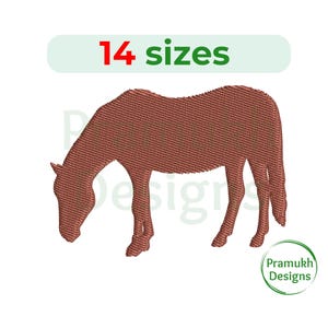 Horse Machine Embroidery Design (1–7.5 inch) – Mini Horse, Silhouette, Farm Animal, Animal Embroidery, Instant Download Digital File
