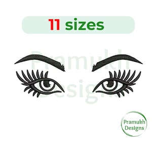 Eyes with lashes Embroidery Design. Eyes Embroidery Design. Face Embroidery. Machine Embroidery Design. Eyes Design. Woman&#39;s Eyes.