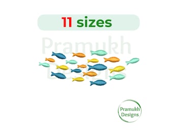 Fish Machine Embroidery Design (2.5–7.5 inch) – Sea Animal, Fish Silhouette, Mini Ocean Design, Filled Stitch, Instant Download