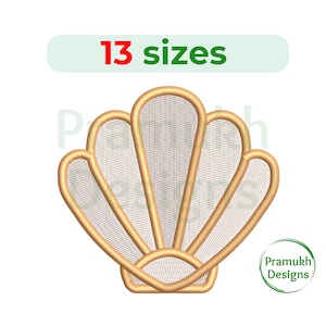 Muschel Stickdatei. Muschel mini Stickdatei. Muschel Silhouette. Muschel Maschinenstickmuster. Muschelstickerei.