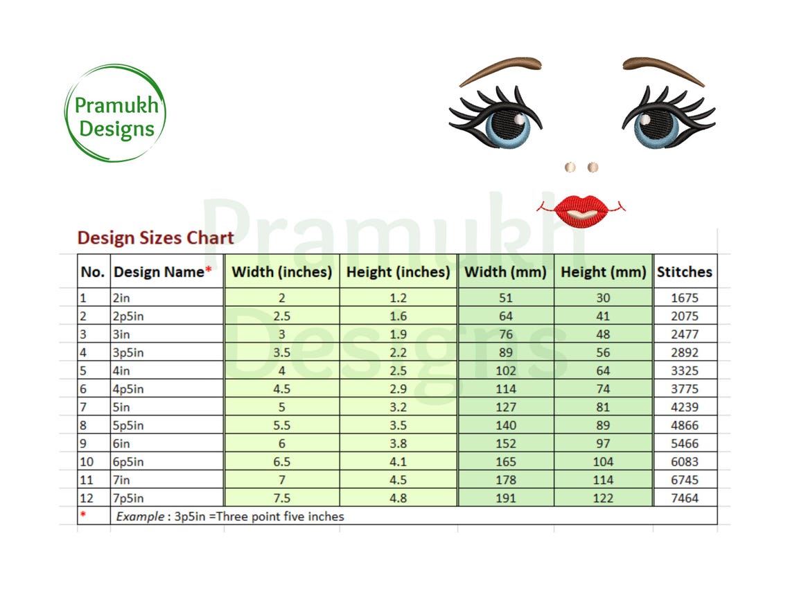 Precious Doll Face Embroidery Design (2–7.5 Inch) – Sweet Mini Face