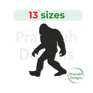 Bigfoot Embroidery Design (1.5–7.5 inch) – Sasquatch Silhouette, Mini Design, Forest Animal, Filled Stitch, Instant Download