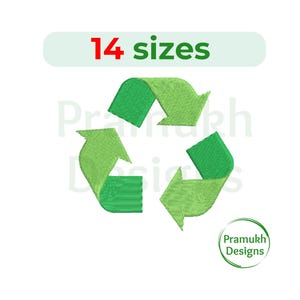May include: Green recycle symbol with arrows pointing in a circle. The symbol is available in 14 sizes.