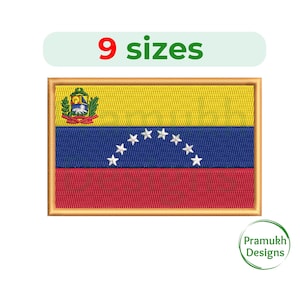 Venezuela flag Embroidery Design. Mini Venezuela flag. Machine Embroidery Design. Venezuela flag Silhouette. Venezuela embroidery.