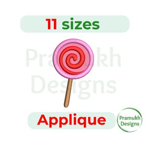 Lollipop Applique Embroidery Design (2.5–7.5 inch) – Candy Applique, Machine Embroidery Design, Instant Download