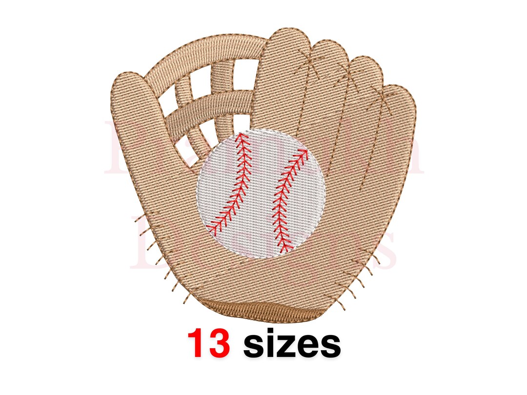 Baseball Glove Embroidery Design. Baseball Glove Mini Embroidery Design