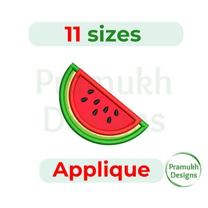 Watermelon Applique Embroidery Design (2.5–7.5 inch) – Fruit & Watermelon Slice Applique, Machine Embroidery Design, Instant Download