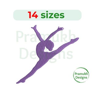 Gymnast Girl Embroidery Design (1–7.5 inch) – Cartwheel, Dynamic Pose, Machine Embroidery, Instant Download Digital File