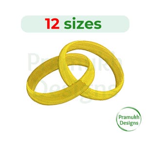 Hochzeitsringe Stickdatei, Stickdatei für Hochzeitsringe (2 - 7,5 inch) - Silhouette Ringe, Mini Stickdesign, Füllstich, Stickdatei