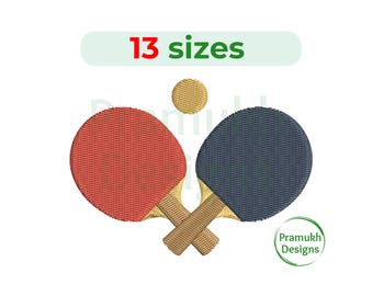 Ping Pong Embroidery Design (1.5–7.5 inch) – Mini Ping Pong, Silhouette, Fill Stitch, Machine Embroidery, Instant Download Digital File