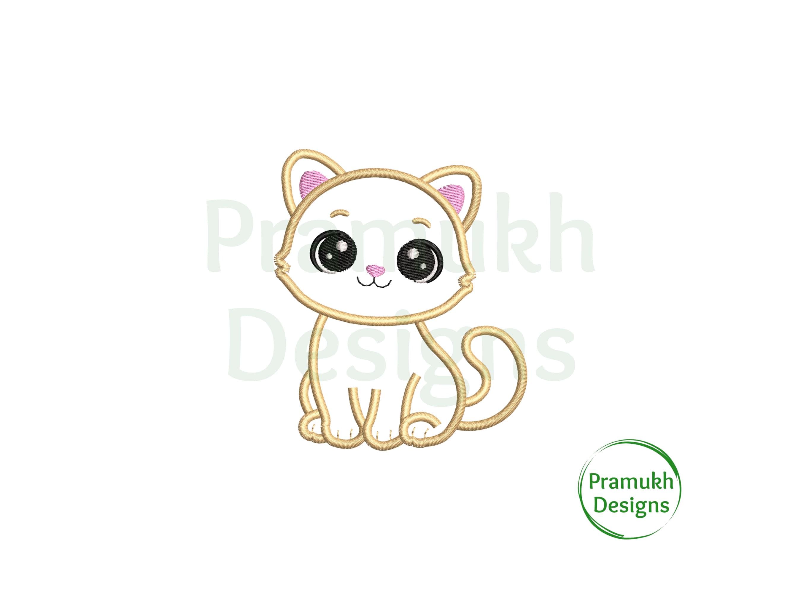 Cat Applique Embroidery Design (3–7.5 Inch) – Machine Embroidery ...
