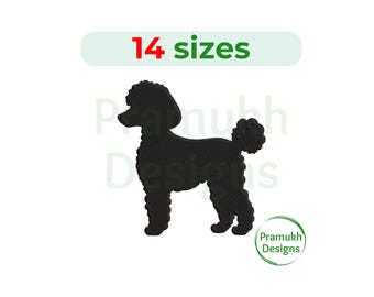 Poodle Machine Embroidery Design (1–7.5 inch) – Poodle Silhouette, Dog Embroidery, Pet & Animal Fill Stitch, Instant Download