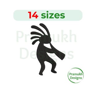 Kokopelli Stickdatei. Kokopelli mini. Kokopelli Silhouette. Stickdatei für die Stickmaschine. Symbol-Stickerei.