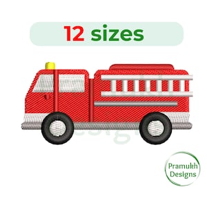 Fire Truck Embroidery Design. Machine Embroidery Design. Mini Fire Truck. Fire Truck filled stich. Fire Truck design. Fireman Truck design.