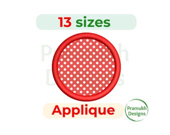 Circle Applique Embroidery Design (1.5–7.5 inch) – Geometric Circle Applique, Machine Embroidery Design, Instant Download