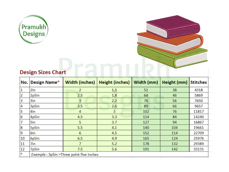 Book Stack Embroidery Design (2–7.5 Inch) – Mini Books Stack, Book ...