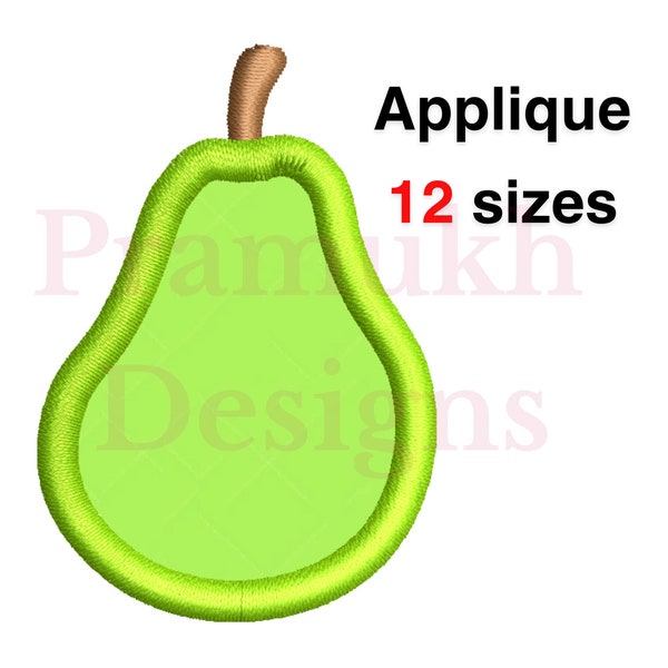 Pear Applique Design.Pear embroidery design. Fruit applique. Fruit embroidery design. Pear applique. Pear pattern Machine embroidery design