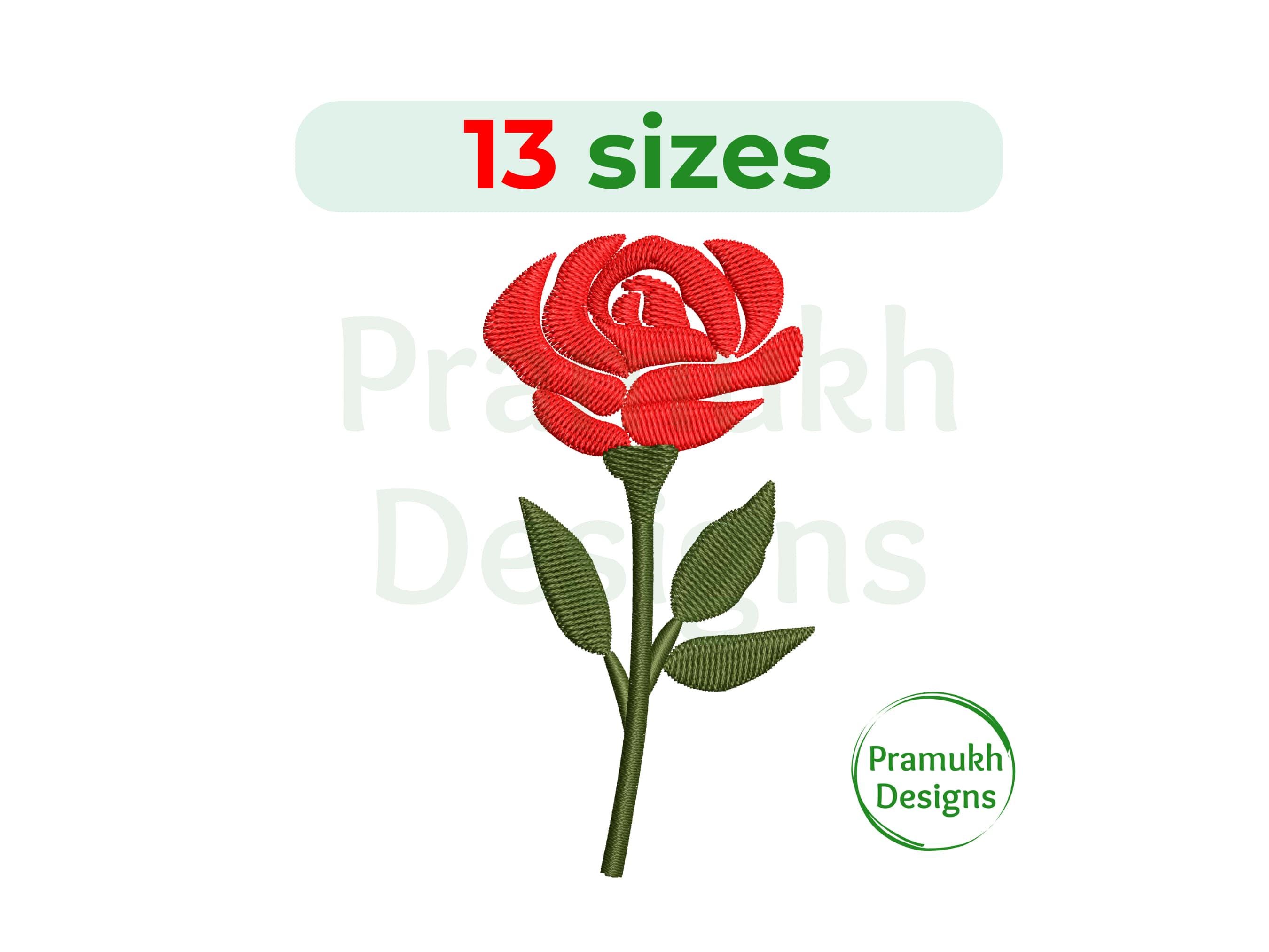 Rose Embroidery Design. Blooming Rose design. Rose mini. Rose Silhouette. Machine Embroidery Design. Flower embroidery.