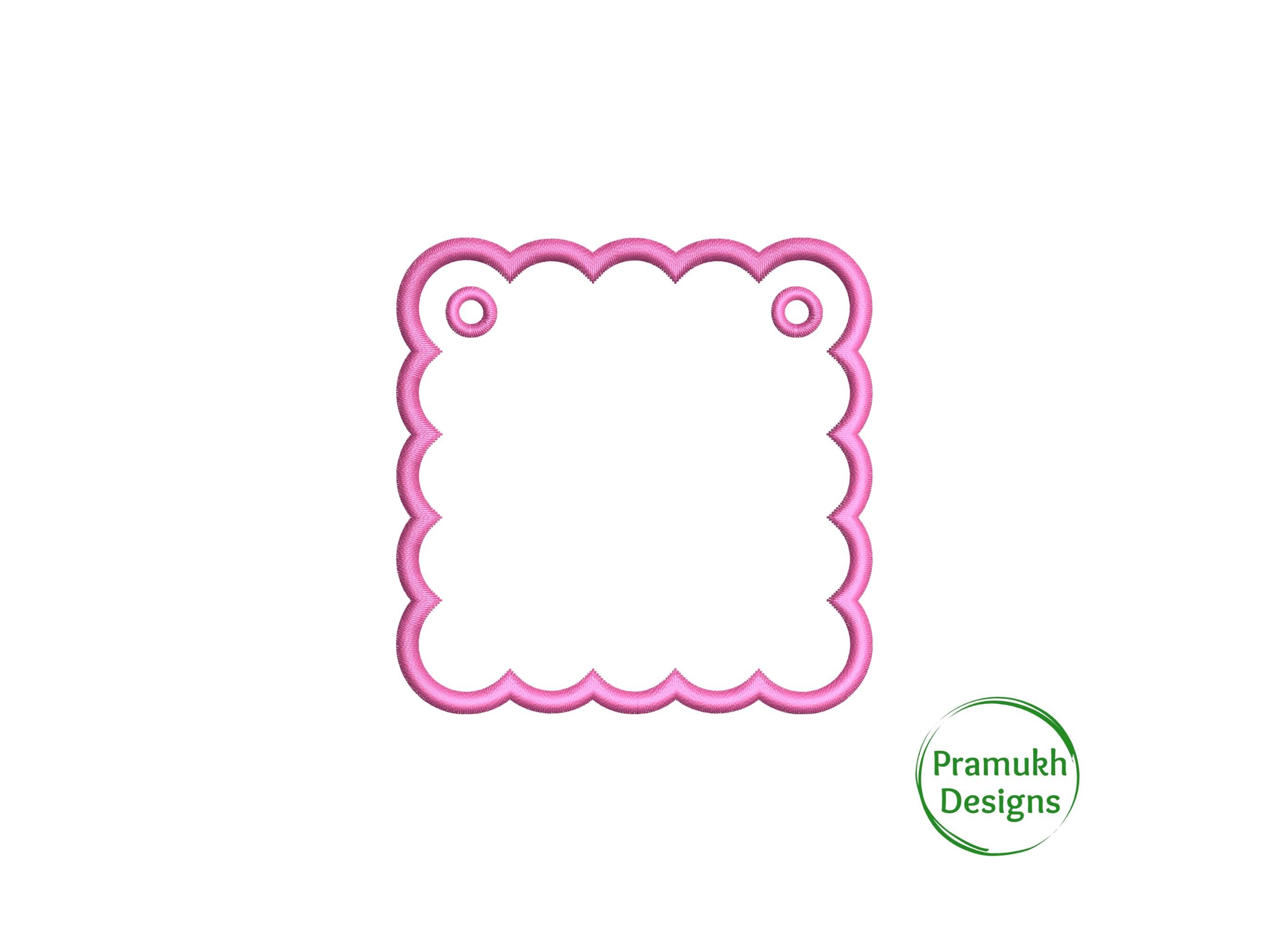 Scalloped Banner Applique Embroidery Design (2–7.5 Inch) – Machine ...