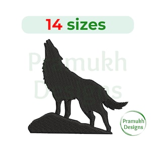 Wolf Embroidery design. Wolf Silhouette. Dog Silhouette. mini Wolf. Dog Embroidery. Animal embroidery. Machine Embroidery Design.