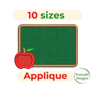 Back to School Chalkboard Applique -Instant Download -Digital Machine Embroidery Design