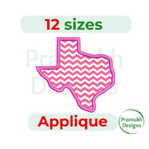 Texas State Applique Embroidery Design (2–7.5 inch) – USA State Applique, Machine Embroidery, Texas Applique Pattern