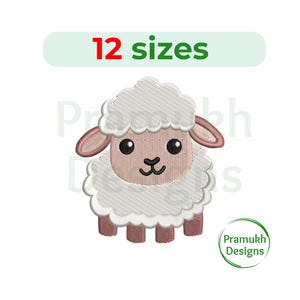 Lamb Embroidery Design. Sheep mini design.  Lamb Silhouette. Machine Embroidery Design. Baby animal design.