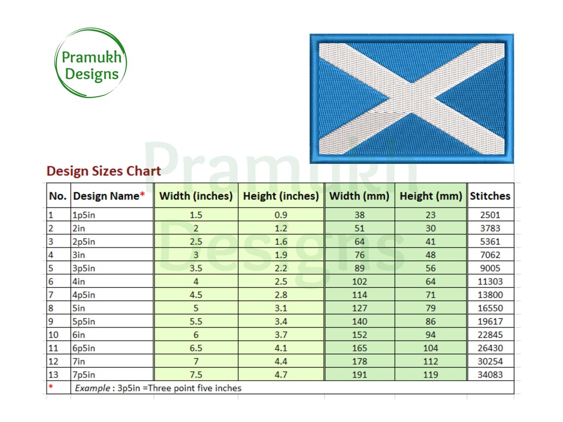 Scotland Inch Scotland Flag Embroidery Design (1.5–7.5 Inch) – Mini Scotland Flag ...