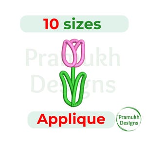 Tulip applique embroidery design. Flower applique embroidery design. Tulip embroidery. Machine embroidery design. Mini Tulip.