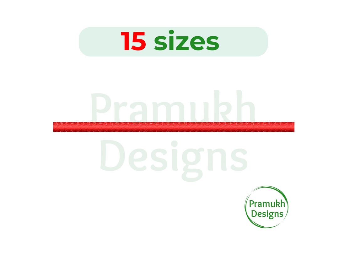 Satin Stitch Line Embroidery Design (0.5–7.5 Inch) – Mini Single Line ...