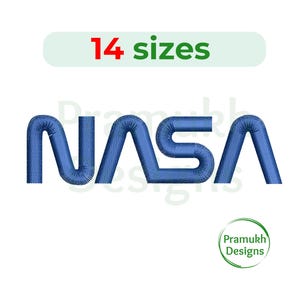May include: Blue embroidered NASA logo with the text "14 sizes" above it.