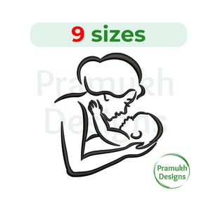 Mother baby Love Embroidery Design. Mother baby Love mini. Mother baby Love Silhouette. Machine Embroidery Design. Baby embroidery.