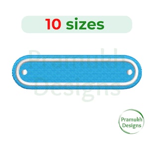 Rectangle Name Plate Embroidery Design. Rectangle Embroidery Design. Mini Plate . Name Patch. Rounded Rectangle Design.