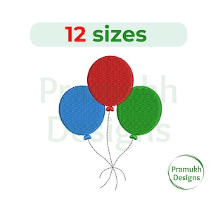 May include: Three balloons tied together with strings. The balloons are red, blue, and green.
