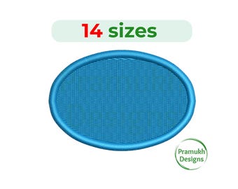 Oval Filled Stitch Embroidery Design: 14 Sizes (Digital File)
