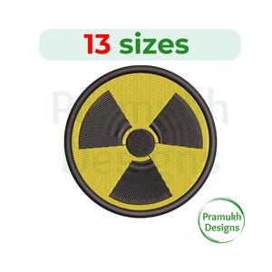 Radioactive Symbol Embroidery Design (1.5–7.5 inch) – Mini Radioactive Silhouette, Instant Download Digital File