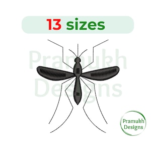 Mosquito Embroidery Design. Mosquito Silhouette. Mosquito Design. Mini Mosquito. Machine embroidery design. Bug Embroidery Design.
