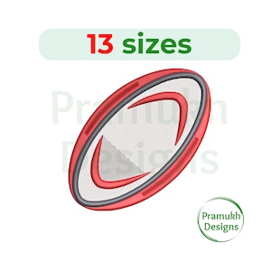Rugby Ball Embroidery Design. Rugby Ball mini. Rugby Ball Silhouette. Machine Embroidery Design. Rugby Ball fill stitch. Sports embroidery.