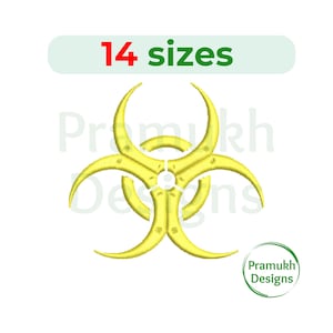 biohazard symbol Embroidery Design.  biohazard symbol Silhouette. biohazard symbol mini. Machine Embroidery Design. symbol embroidery.