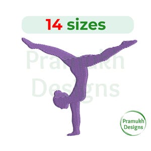 Gymnast Girl Embroidery Design (1–7.5 inch) – Balance Beam, Artistic Gymnastics, Machine Embroidery, Instant Download Digital File