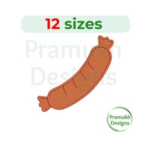 Sausage Embroidery Design. Sausage mini. Sausage silhouette. Machine Embroidery Design. Food embroidery.