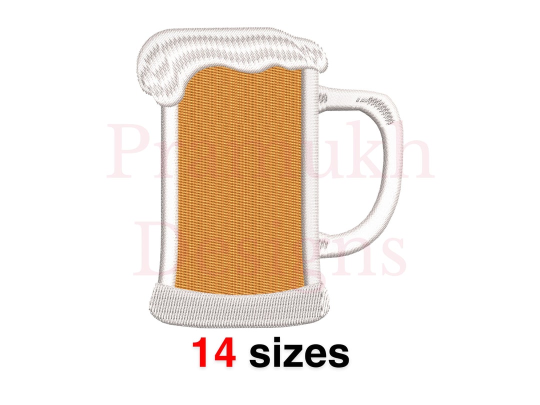 Beer Mug Embroidery Design. Beer Mug Silhouette . Beer Mug Design. Mini