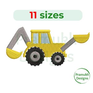 Bulldozer-Stickerei, Mini Bulldozer, Silhouette, Maschinenstickerei, Instant Download