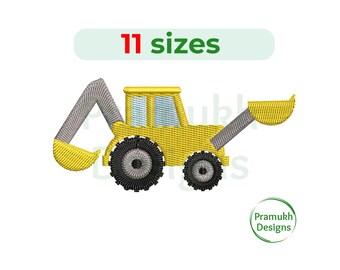 Bulldozer Embroidery Design (2.5–7.5 inch) – Mini Bulldozer, Silhouette, Machine Embroidery, Instant Download Digital File