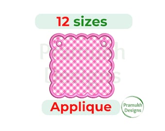 Scalloped Banner Applique Embroidery Design (2–7.5 inch) – Machine Embroidery Pattern, Instant Download
