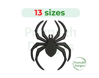 Spider Embroidery Design (1.5–7.5 inch) – Mini Spider, Halloween, Filled Stitch, Spider Design, Instant Download Digital File