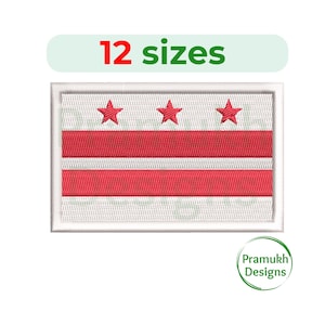 Washington DC flag embroidery design. Washington DC flag mini. Washington DC flag Silhouette. Machine Embroidery Design.  flag embroidery.