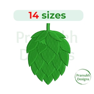 Puede incluir: Diseño de cono de lúpulo bordado en verde, disponible en 14 tamaños.